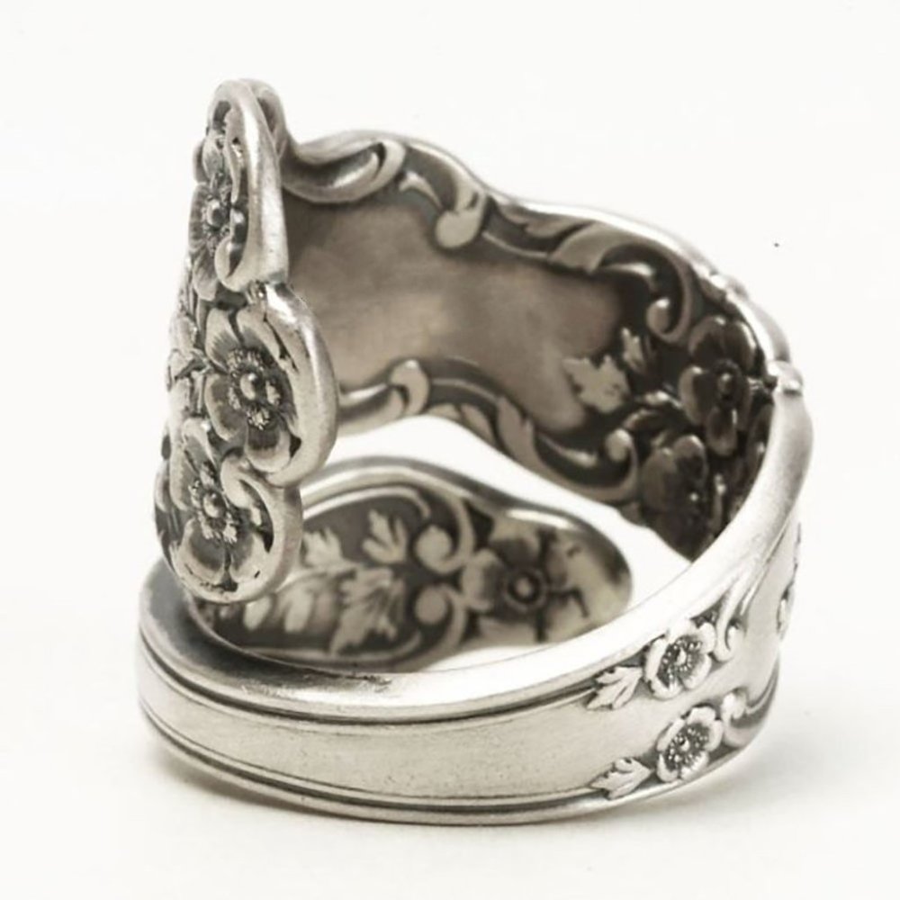 🎀925 Silver Plated Creative Plum Flower Shaped Ring, GPMB1565 - Picture 3 of 5